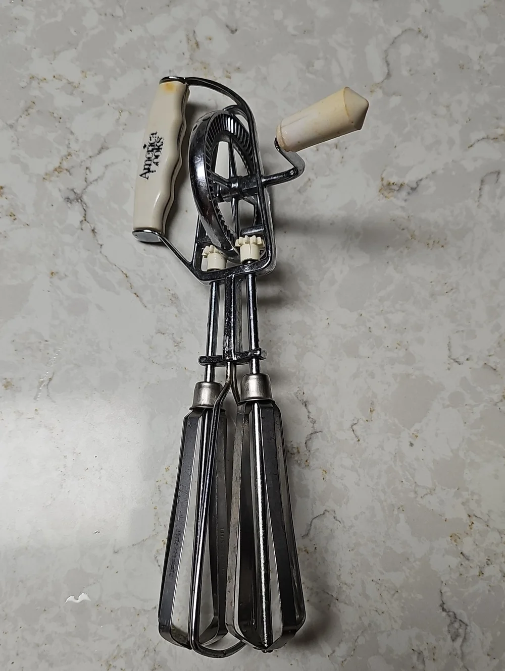 Vintage Hand Mixer in Cream and Chrome